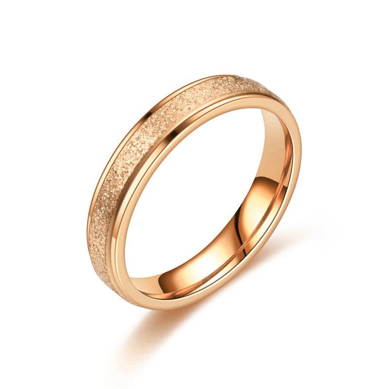 Europe and the United States popular fashion titanium steel matte ring women's popular simple plain ring couple ring cross-border