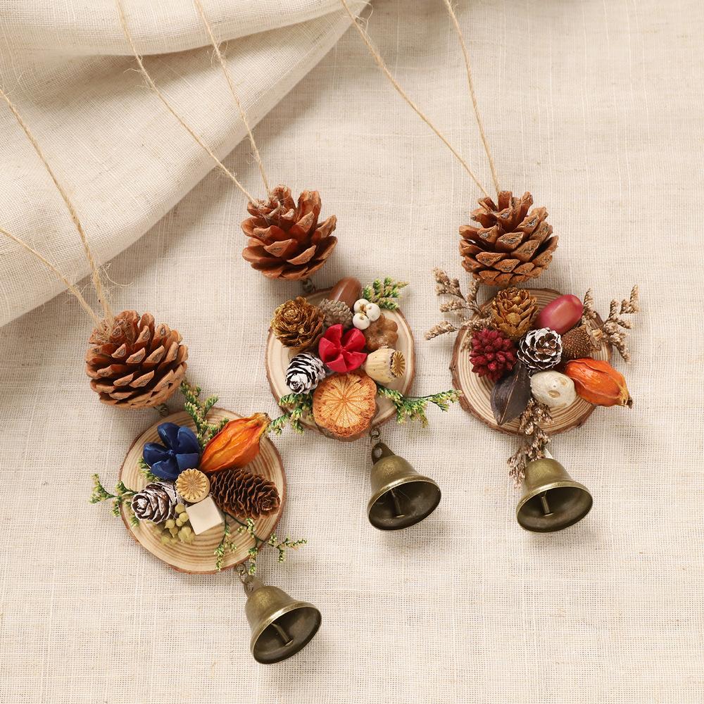 Natural pinecone wind chime pendant, handmade, retro and artistic wall decoration accessory
