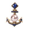 Retro Crystal Pearl Anchor Brooch Pins Rhinestones Cardigan Sweater Lapel Pin Luxulry Jewelry Brooches For Women Accessories