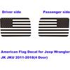 Rear Window American Flag Decal Fits Jeep Wrangler JK JKU 2011-2015 2016 2017 2018 (4-Door Version), Precut Back Side Window Glass USA Flag Vinyl