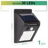 Outdoor Floor Lamp - Solar - 30 LEDs - PIR Motion Sensor - Waterproof - Black