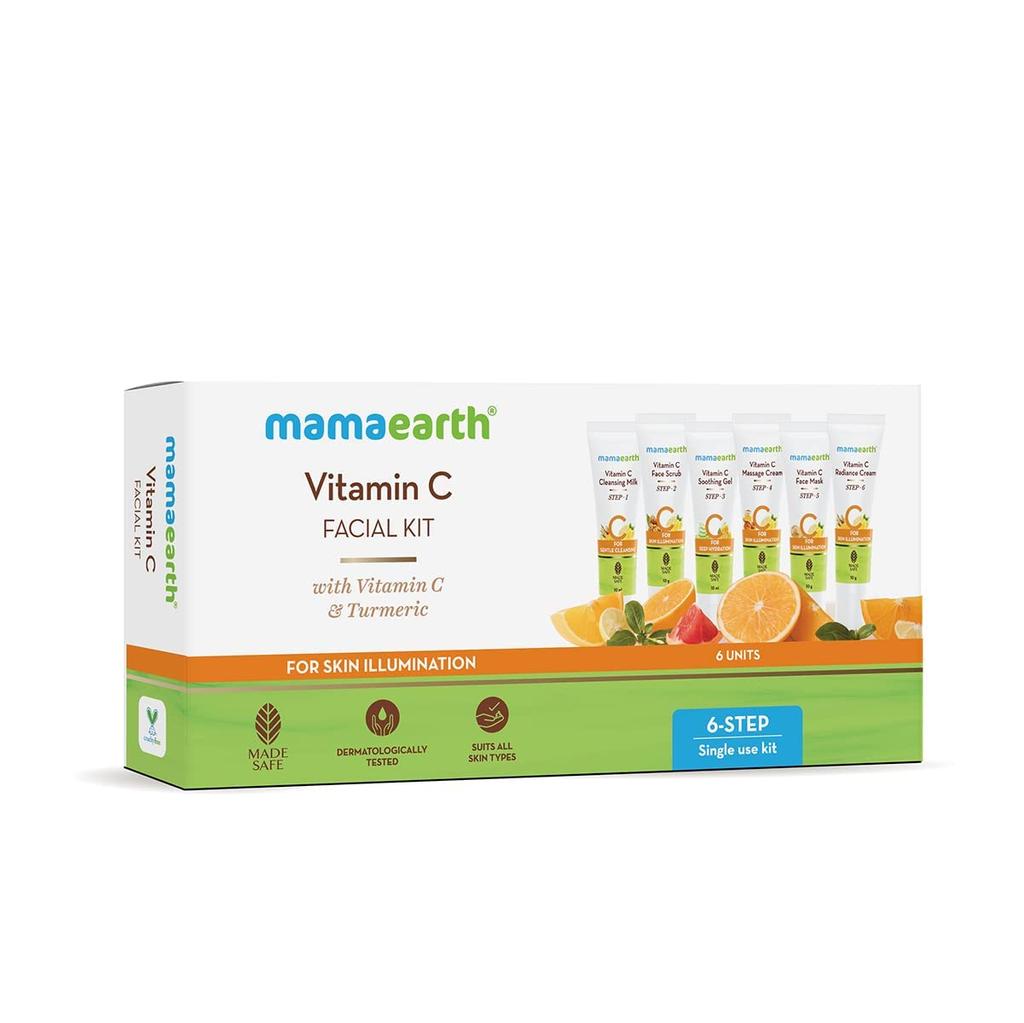 Mamaearth Vitamin C Facial Kit For Glowing Skin, 60g Pack Of 1, Brightens, Revives Glow, Smooth Texture, All Skin Types