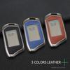 Fashion Zinc Alloy+Leather Car Key Case Cover Shell Fob For Russian Alarm For Steelmate Burglar Alarm Car Interior Accesories