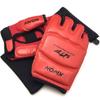 Перчатки с открытыми пальцами для детей, взрослых, юниоров и детей, черные, для практики, смешанных единоборств, каратэ и тхэквондо, с сумкой для хранения (Красный, Л)