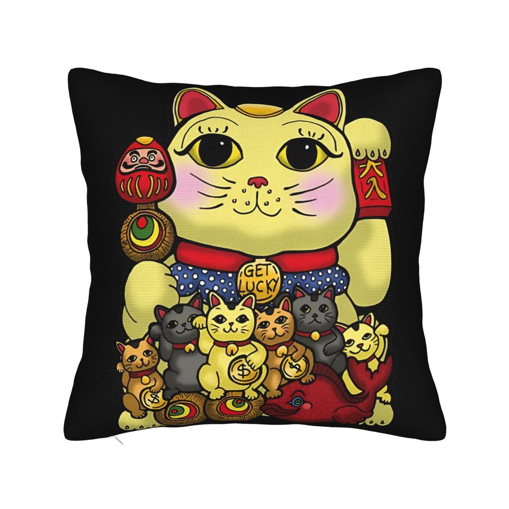 Наволочка для подушки 'Счастливый кот' Maneki Neko Новая наволочка Мягкие наволочки для стула, дивана, домашнего декора