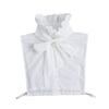 New Cotton Ruffle Bow Decoration Detachable White Fake Collar Black Blouse Sweater Lapel Top Clothing Accessories
