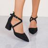 2024 Сандалии женские туфли на высоком каблуке осенние босоножки с острым носком из флока сексуальные женские летние туфли на высоком каблуке женские босоножки Mujer S040