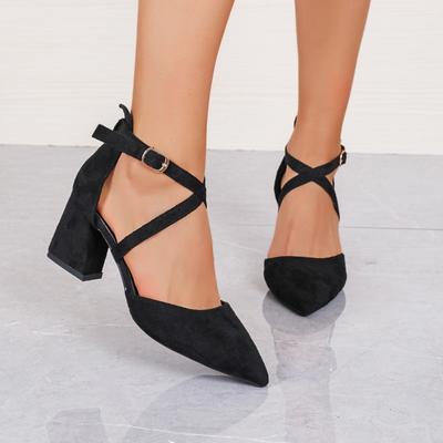 Мода 2024 года, женские сандалии на высоком каблуке, осенние сандалии из флока с острым носком, сексуальные женские летние туфли на высоком каблуке, женские сандалии Mujer S040