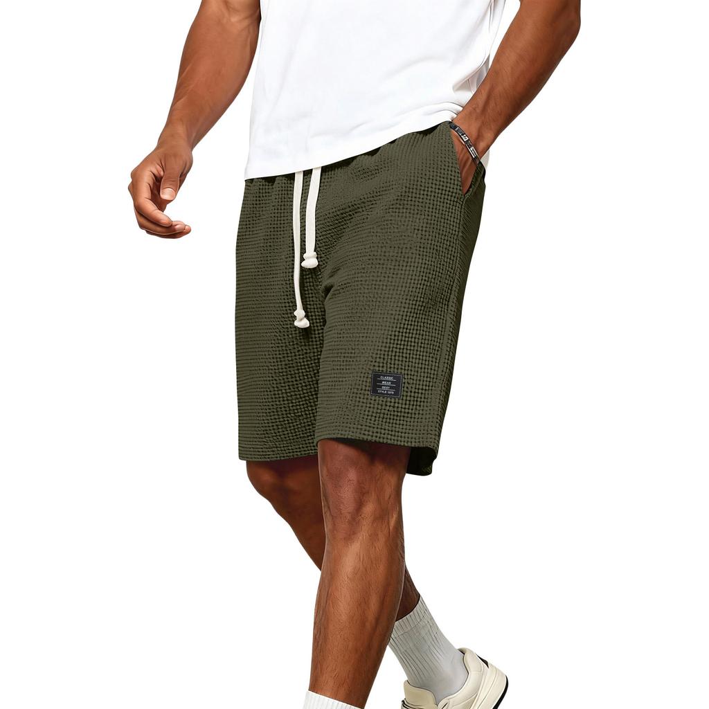 Men's Summer Drawstring Straight Leg Shorts Casual Loose Sports Shorts