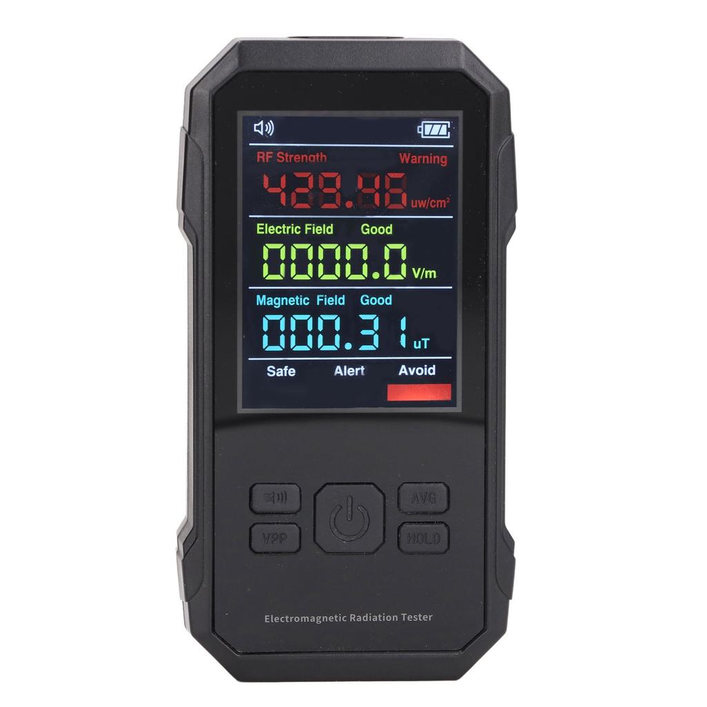 Radiation Detector Black Digital EMF Meter LED Display Handheld RF Electric Field Magnetic Field