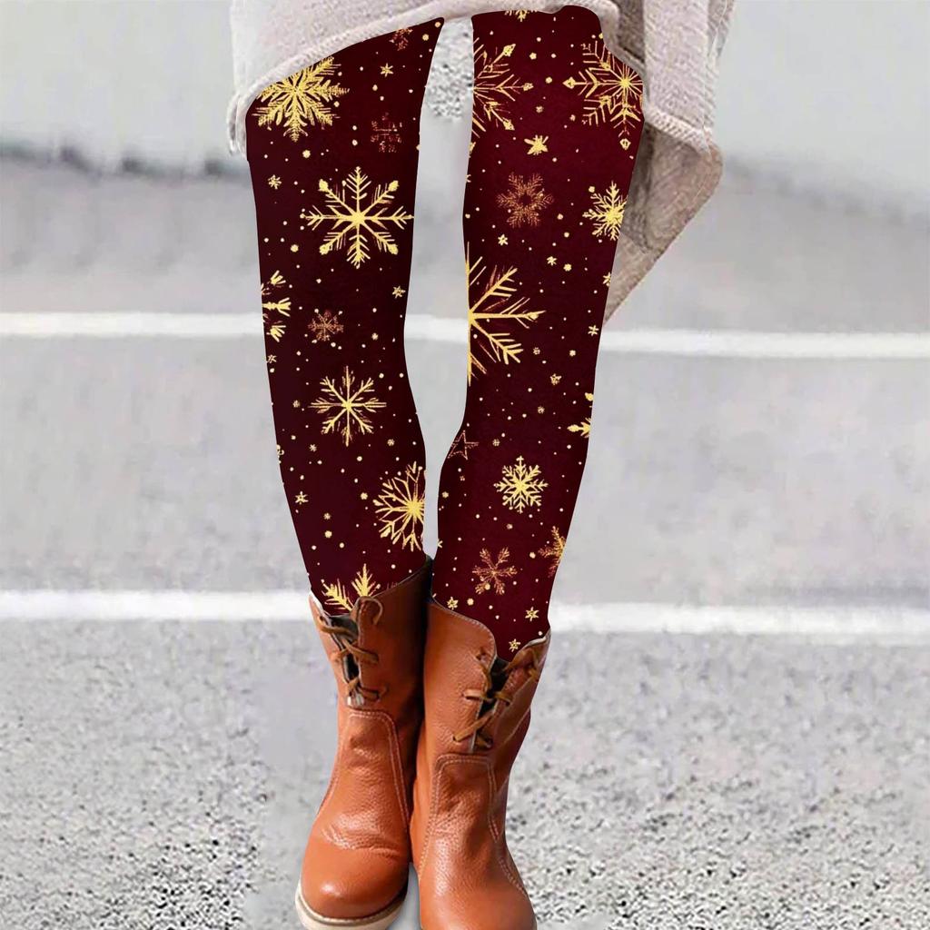 Женские брюки с рождественским принтом, эластичные, мягкие, повседневные, домашние, спальные брюки