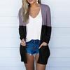 Женский кардиган свободного покроя с цветными блоками и длинными рукавами, с карманами, верхнее пальто