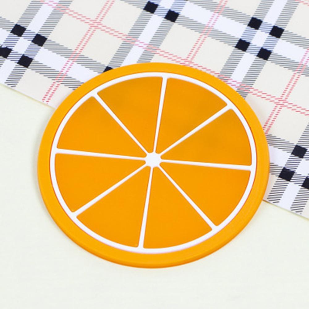 Silicone Cup Mat Non -slip Cup Insulation Pad Tableware Pad Fruit Shape Cup Coaster  Dining Table