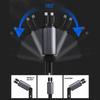 PT-16 Fast Charging Car Charger LED Display Cigarette Lighter Adapter with Dual iP Retractable Cable