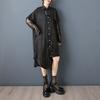 Plus Size Loose Dress Blouse Women 2025 Lace Stripe New Summer Style Black Shirt Dress