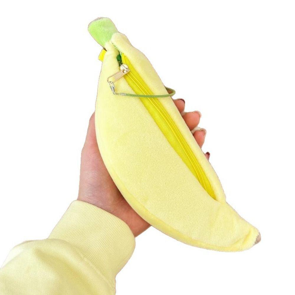 Banana Shape Pen Bag Large Capacity Stationery Storage Bag Multi-functional Pencil Case Gift