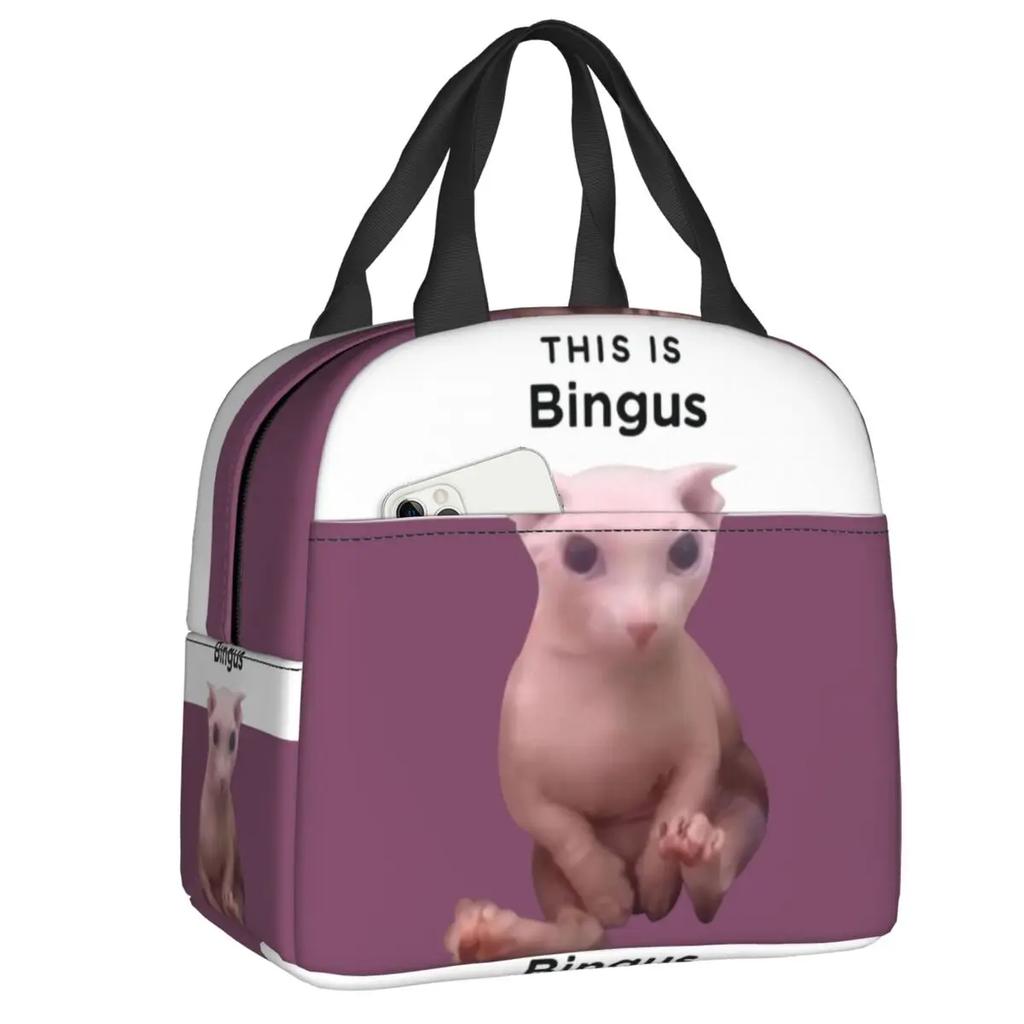 Black Cat Looking At The Full Moon Insulated Lunch Tote Bag for Women Animal Cartoon Portable Thermal Cooler Bento Box