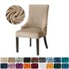 Velvet Stretch Wingback Chair Cover Soild Color Washable Dining Chair Cover High Back Sloping Armchairs Slipcovers Home Dining