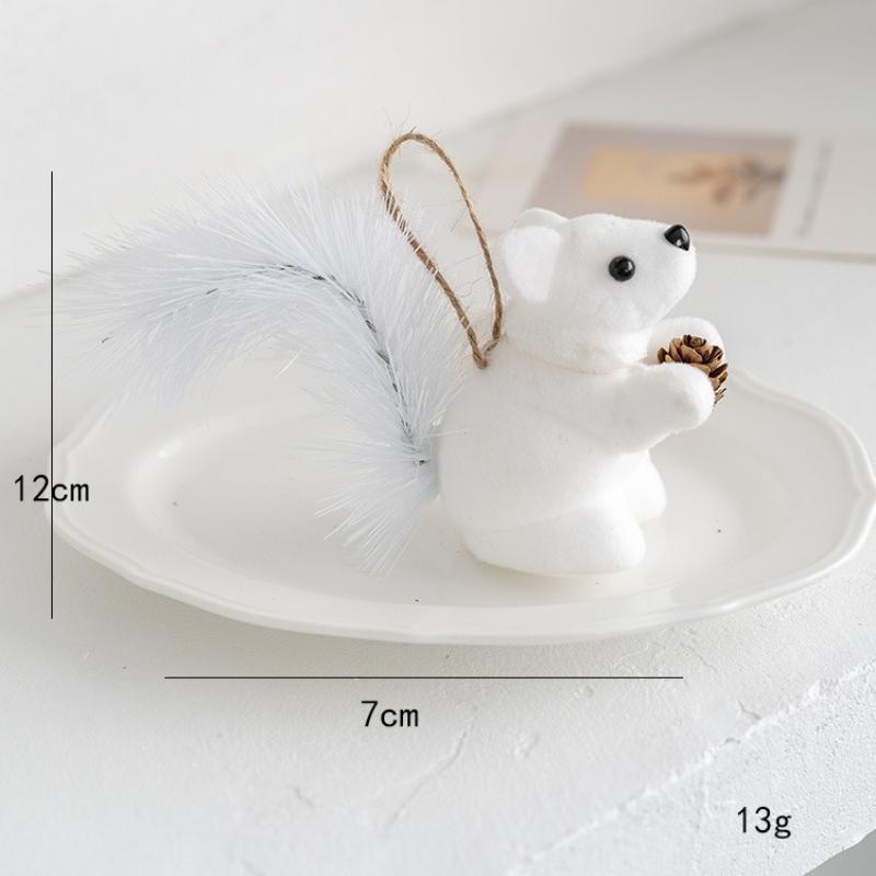 Пенопластовая фигурка белки, подвеска в виде имитации белки для украшения рождественской елки, белка белого и коричневого цвета для ребенка, милый подвесной рождественский подарок, декор