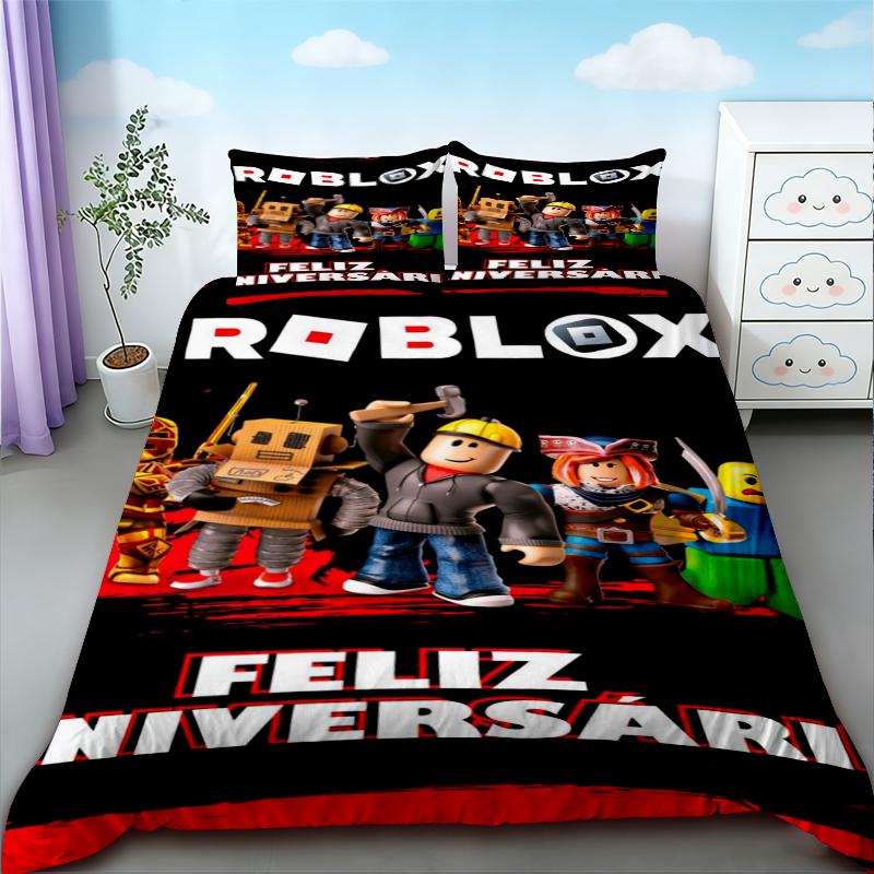 Пододеяльник Roblox Комплект постельного белья Мягкий и удобный Чехол для одеяла Для спальни Дома Декор на день рождения Подарки Queen King