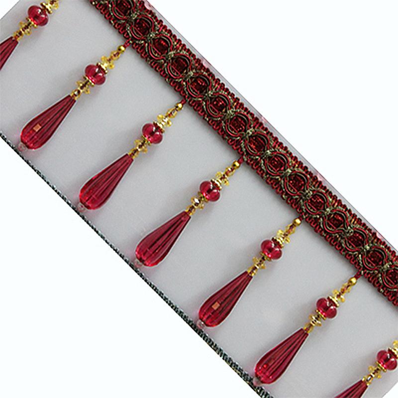 1M Кисточки для штор Кристальные бусины Кружевная бахрома DIY Шторная швейная отделка Кисточная кромка Лента Декоративные аксессуары для одежды Новые