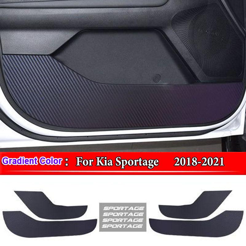 Для Kia Sportage K2 K3 K4 KX3 K5 KX5 KX7 Автомобильные Внутренние Накладки на Дверь Против Загрязнения Узором под Углеродное Волокно Наклейки Защитные Аксессуары
