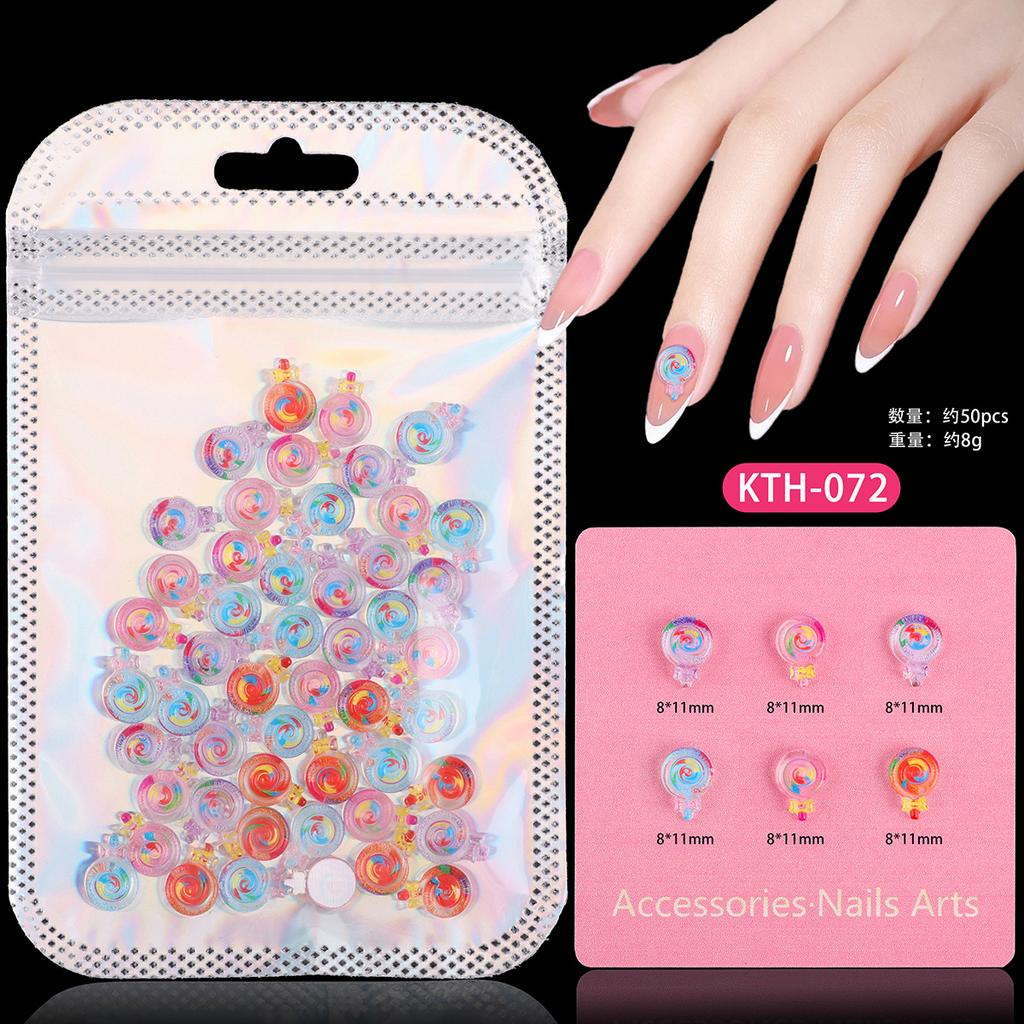 Nail Art Sweet Small Fresh Three-Dimensional Resin Candy Cookies Donuts Ice Cream Ice Cream Mixed Wear Nail Accessories