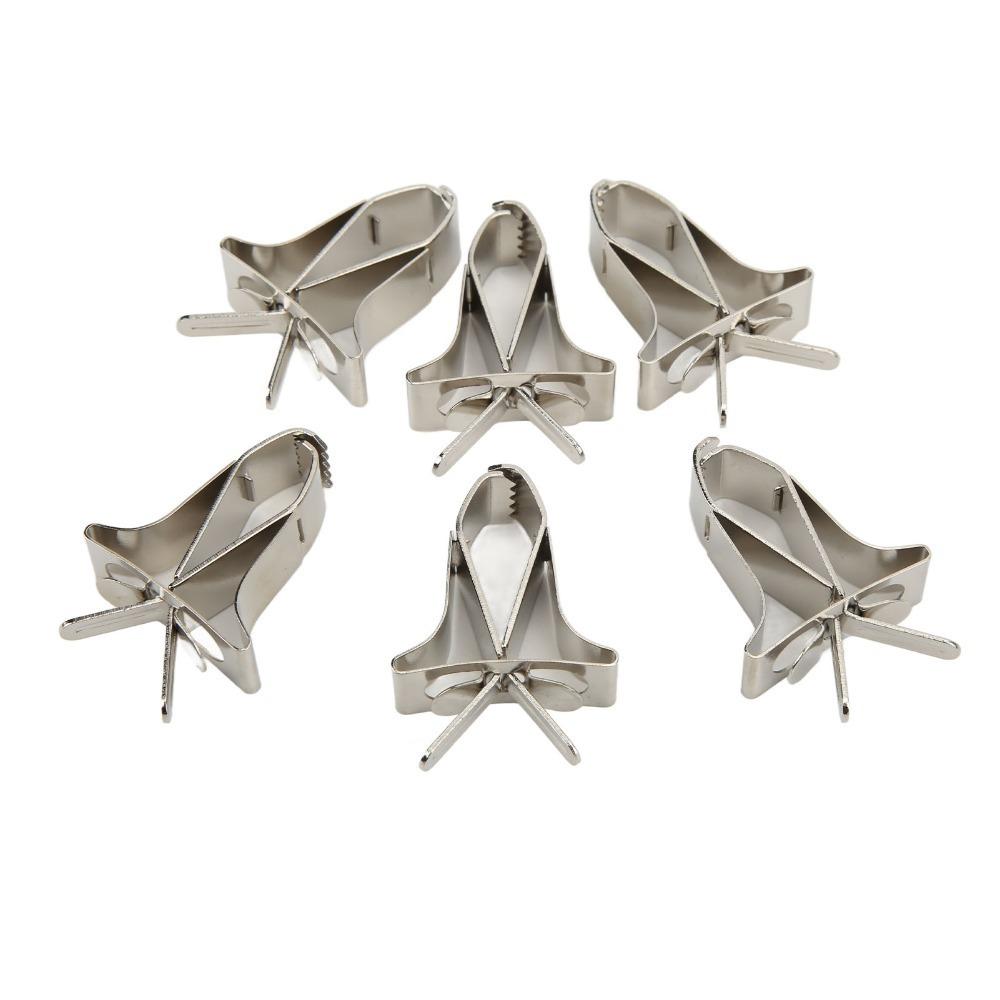 6pcs Stainless Steel Bird Cage Feeder Clip Fruit Vegetable Holder Food Clips Parrot Fruit Vegetable Clip Bird Food Clip