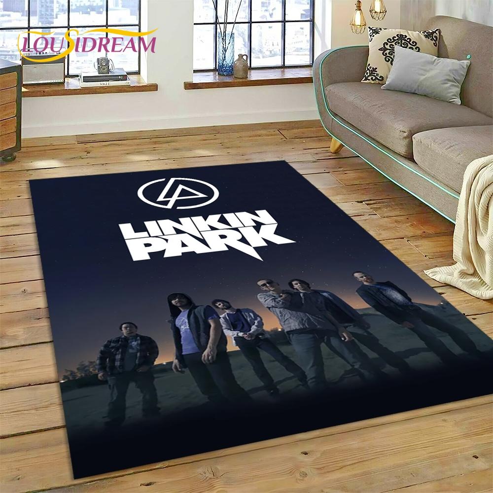3D Retro Rock Band 3D L-Linkin-Park Rug Carpet for Living Room Bedroom Home Decor,Floor Mat Non-slip Decoration for Sofa Doormat