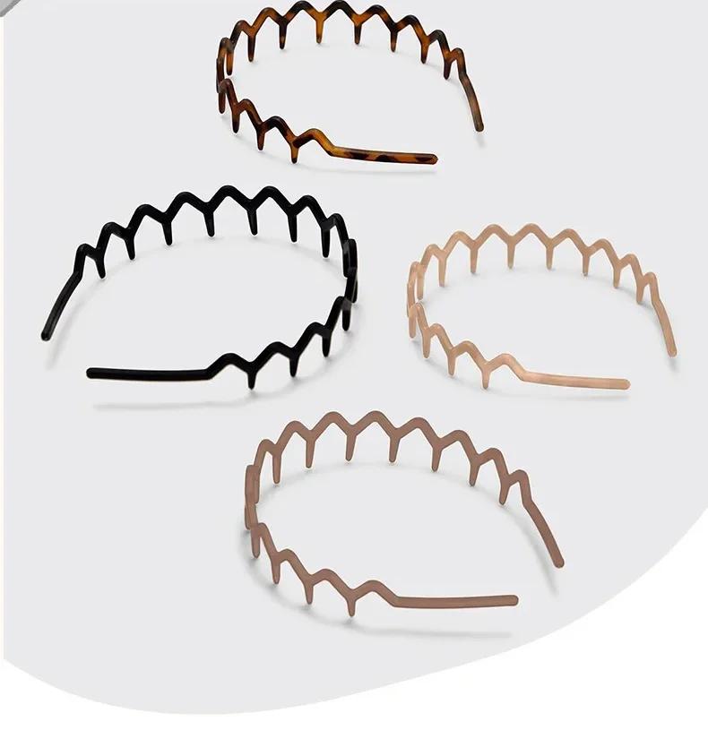 Teeth Non-slip Hair Comb Plastic Headband for Women Girls Korean Sweet Wavy Hair Ornament Hairbands Fashion Hair Accessories