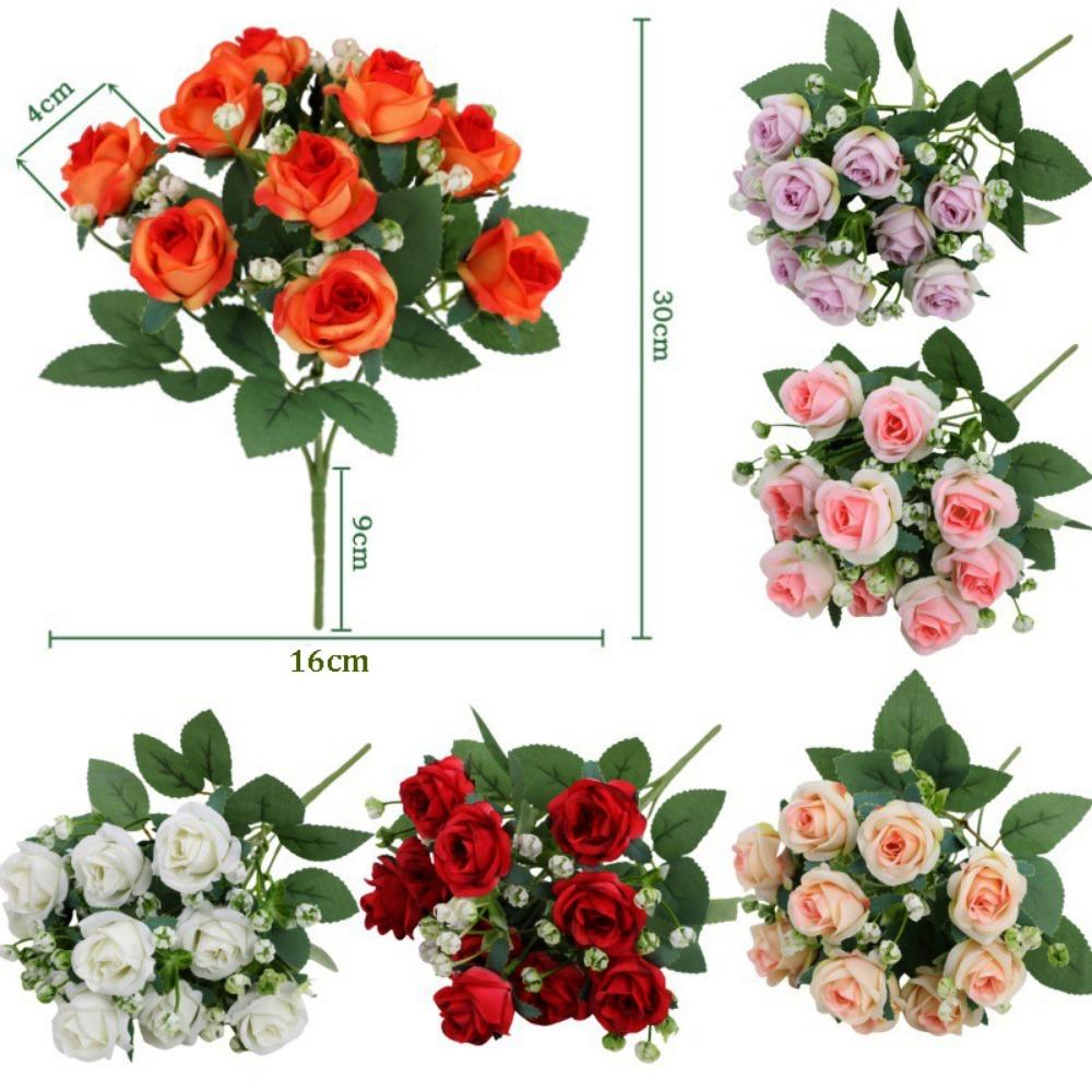 7 Colors Simulated Diamond Rose Flower DIY Party Decoration Festival Supplies Vintage Silk Rose Small Artificial Rose Flowers