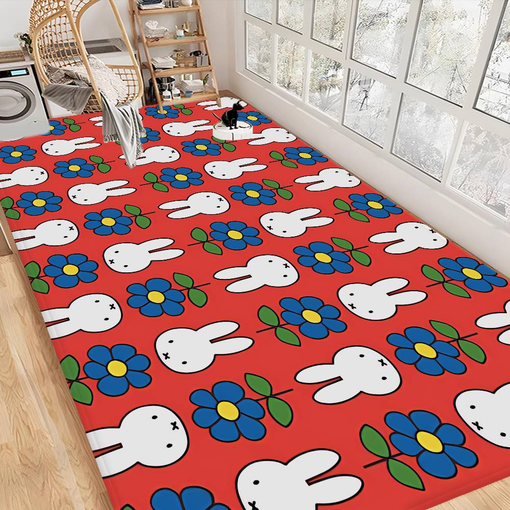 M-Miffy Kawaii Bathroom Mat Non-Slip Laundry Room Mat Laundry Decor Balcony Child Living Room Toilet Rug