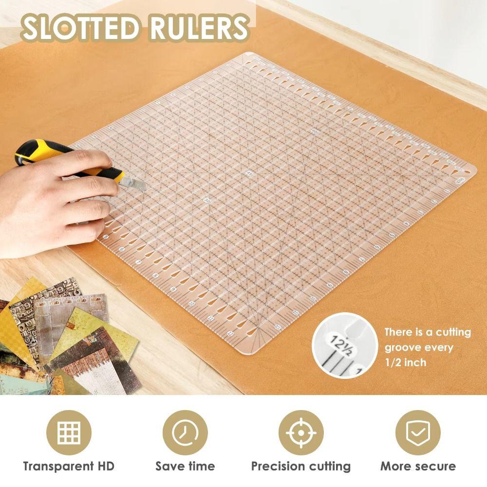 Cutting Assistant 5-in-1 Quilting Ruler Clear Fabric Cutting Ruler Arts Crafts Supplies