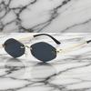 Small Frameless Sunglasses Men Women Retro Vintage Travel Punk Style Eyewear New Trend Diamond Shape Uv400 Sun Glasses