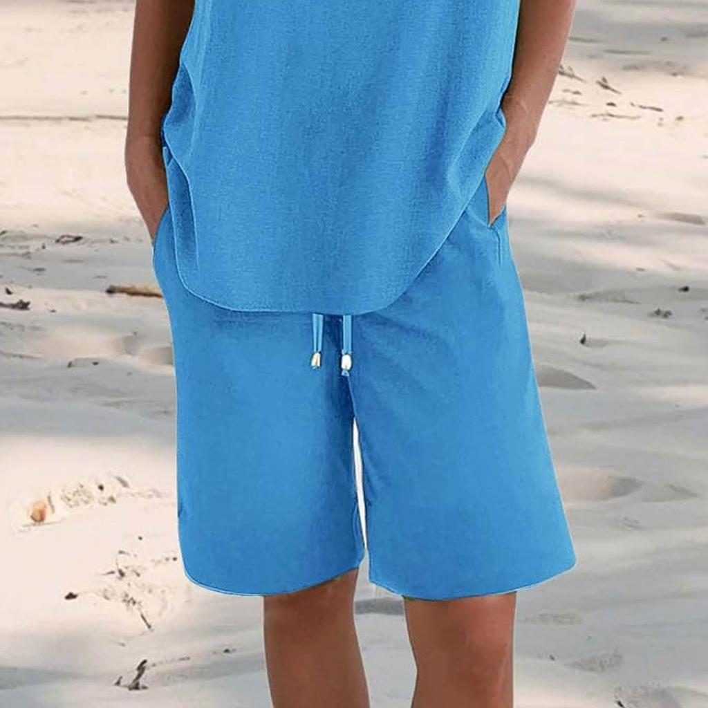 Женские повседневные летние эластичные пляжные шорты однотонные повседневные шорты
