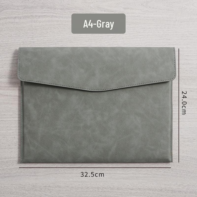 A4 Waterproof Business Leather Document Bag, Thickened File & Contract Holder, Customizable with Logo