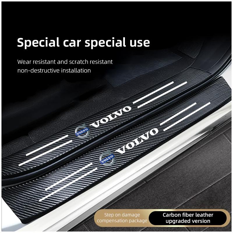 Volvo Car Threshold Strip Anti Stepping Leather Protective Sticker For Volvo Xc60 Xc90 V40 V60 S60 V50 V90 S80 C40 XC40 V70 XC70