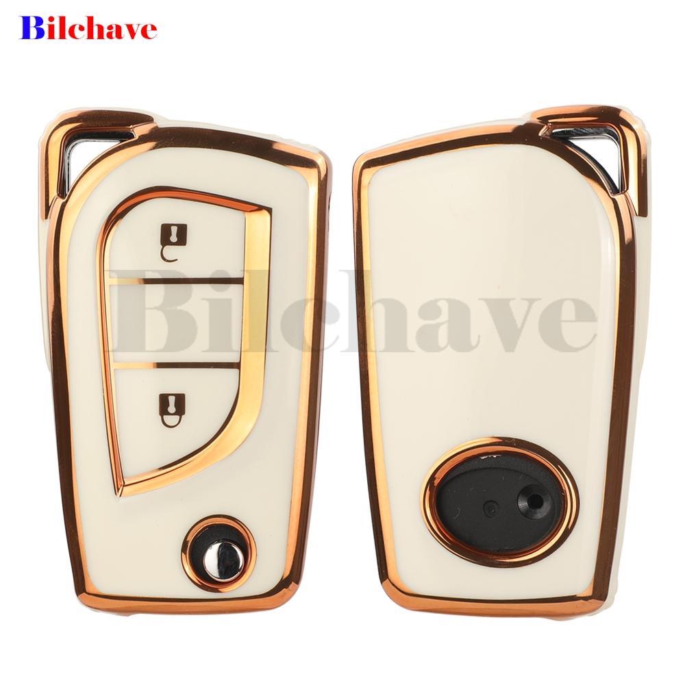 jingyuqin TPU 2/3Buttons Auto Key Shell Case Cover For Toyota Auris Corolla Avensis Verso Yaris Aygo Scion TC IM Car Accessories