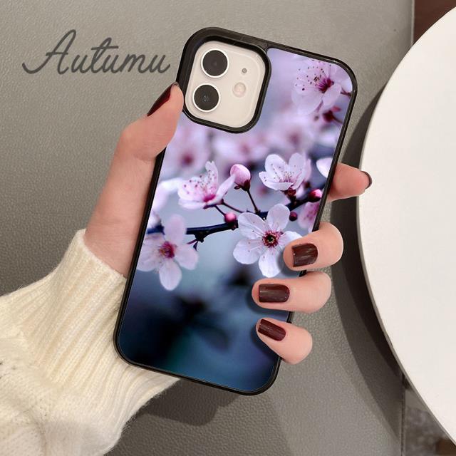 Чехол для телефона с цветком сливы для iPhone 11 12 13 14 Pro Max mini X XR XS SE 2020 6S 7 8 Plus Samsung Galaxy S21 S22 Крышка-накладка