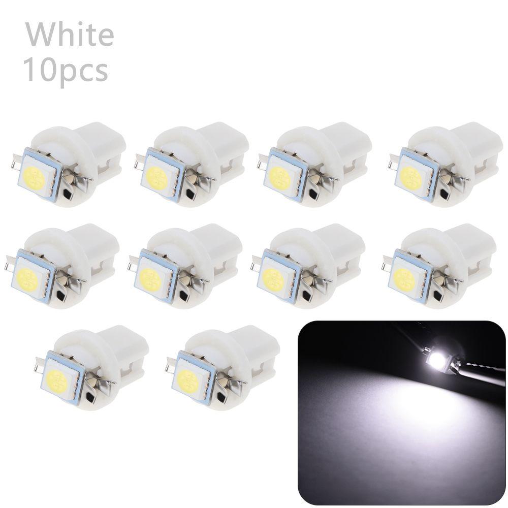 10Pcs New 1SMD T5 B8.5D Car Lights Dashboard Side Interior Dash Lights Gauge LED Indicator Bulbs
