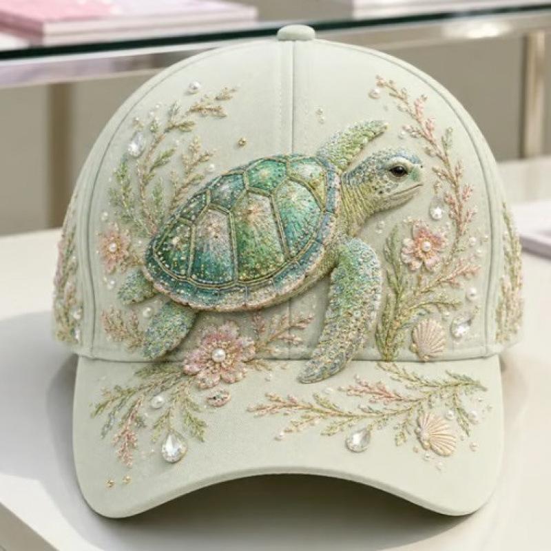 D Digital printing ocean wind octopus turtle dolphin baseball cap women's sunshade sun protection cap hat