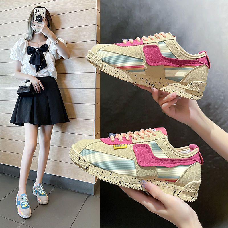 Fashion Fashion Women's Sports Shoes Trend 2024 for Gym Tennis Shoe Female Pink Cute Casual Thick Bottom Sneaker Low Designer Autumn Hit