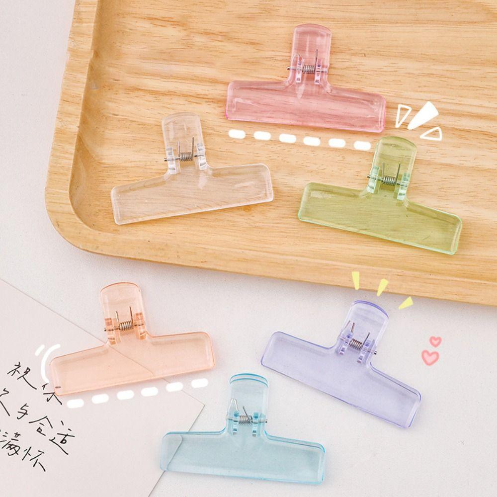 Transparent File Clamps Holder Colorful Paper Clamp Organizer High Quality Planner Clip