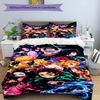 3pcs Duvet Cover Set (1*Duvet Cover + 2*Pillowcase, Without Core), Demon Slayer Print Bedding Set, Bedroom Decor, All‑Season, Birthday Gift
