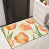 Watercolor Flower Bathroom Floor Mat Toilet Mat Bathroom Door Non-slip Entry Door Mat Bathroom Absorbent Door Mat