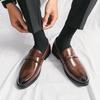 Quality Stitching Leather Shoes Brand Men Wedding Loafers Business Casual Office Work Shoes Men's Classic Pointy Men Dress Shoes