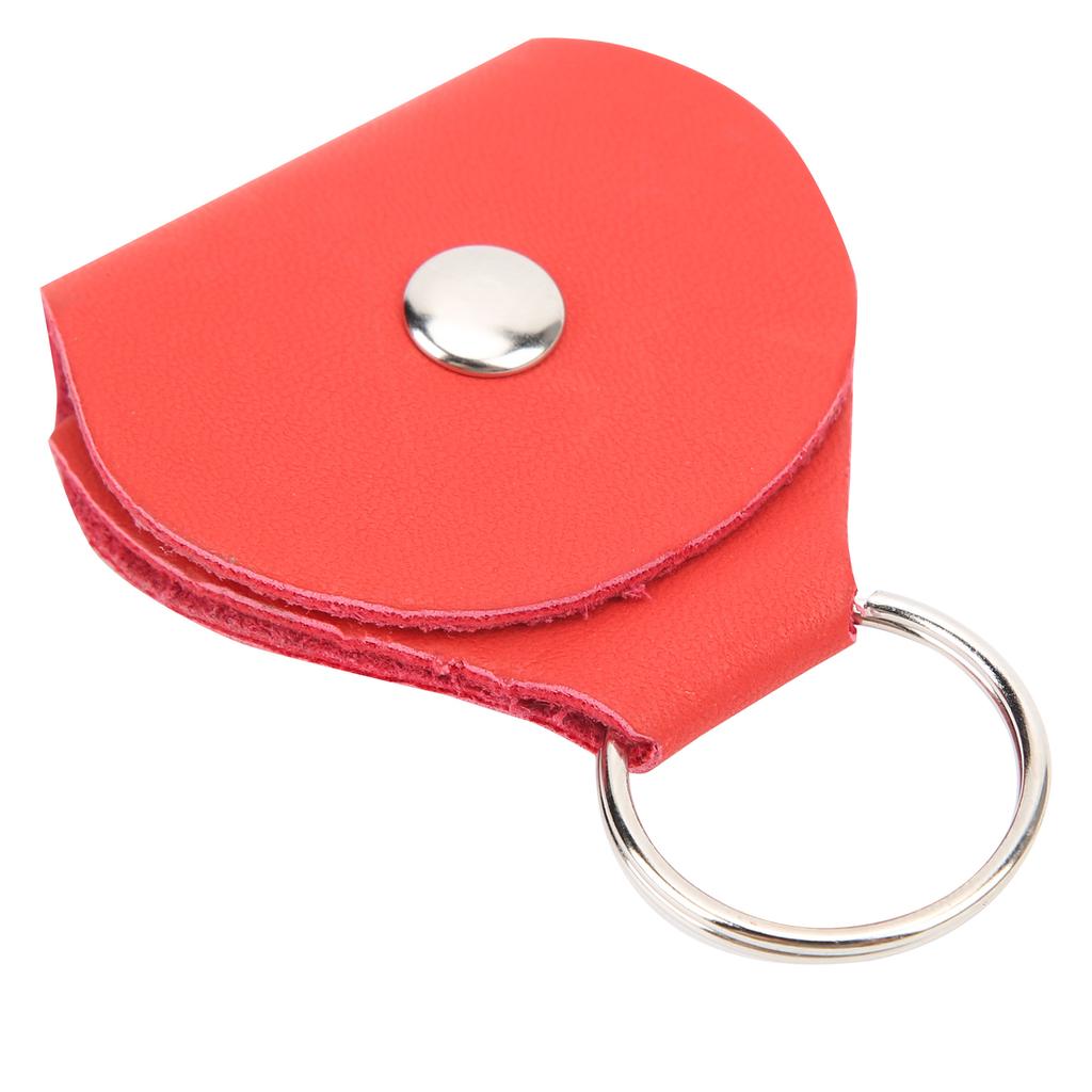 Stylish Guitar Picks Holder Soft PU Leather Plectrum Storage Case Keyring Guitar Accessory