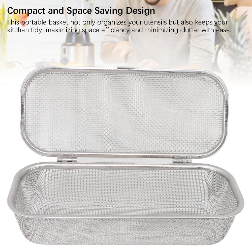 Fine Mesh Chopstick Basket Rectangular Cutlery Holder Dishwasher Basket Restaurant