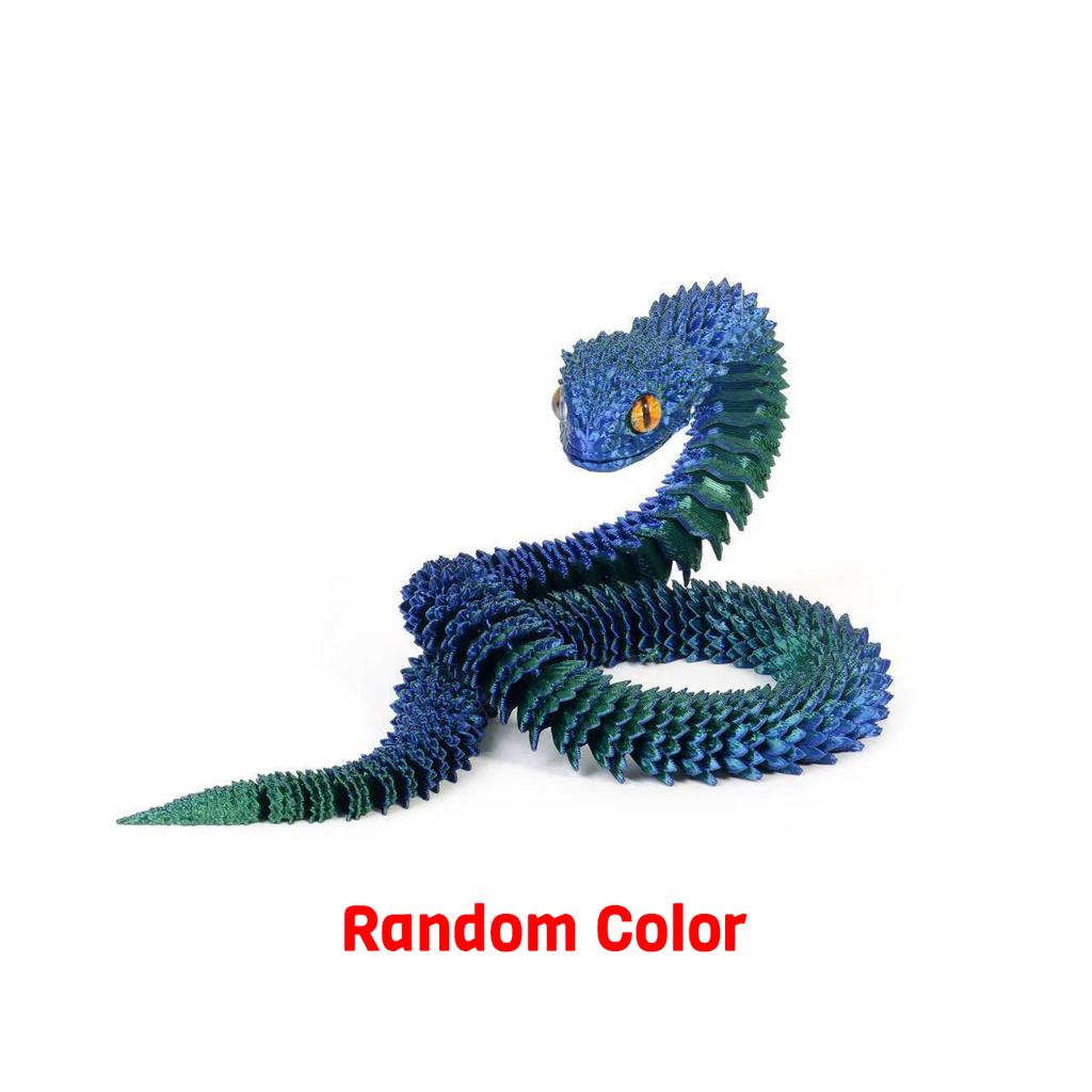 3D Printed Snake Realistic Snake Statue Movable Joint Fidget Toys Simulation Snake Year Desk Ornament Animal Model Gift