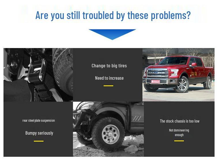 Ford Raptor F150 Chassis Mod: Front & Rear 2.5" Lift Kit with Rear Steel Lift Block